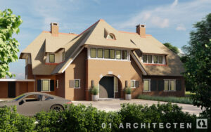 jaren 30 villa met riet schoorstenen nieuwbouw architect